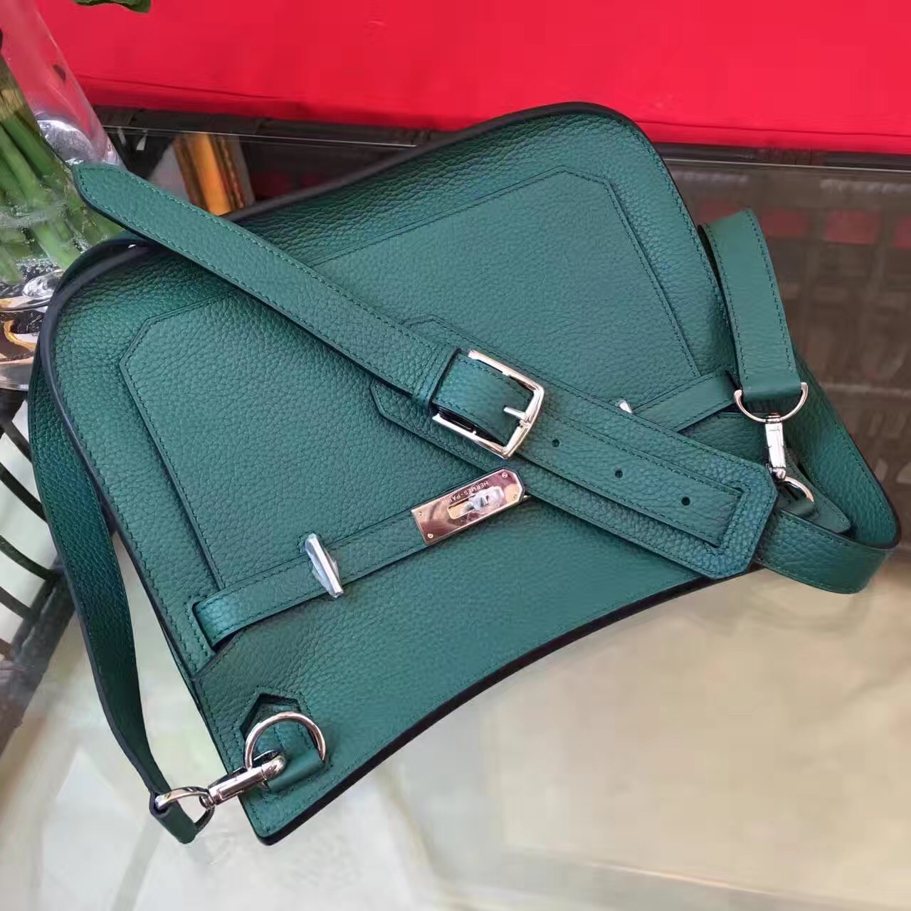 Hermes top leather green Jypsiere handbags [hermes440] - $836.00 ...
