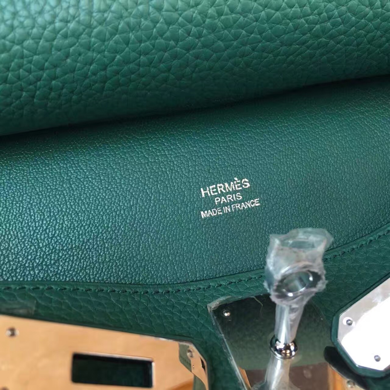 Hermes top leather green Jypsiere handbags