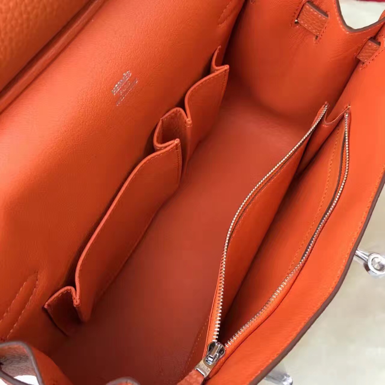 Hermes top leather orange Jypsiere handbags