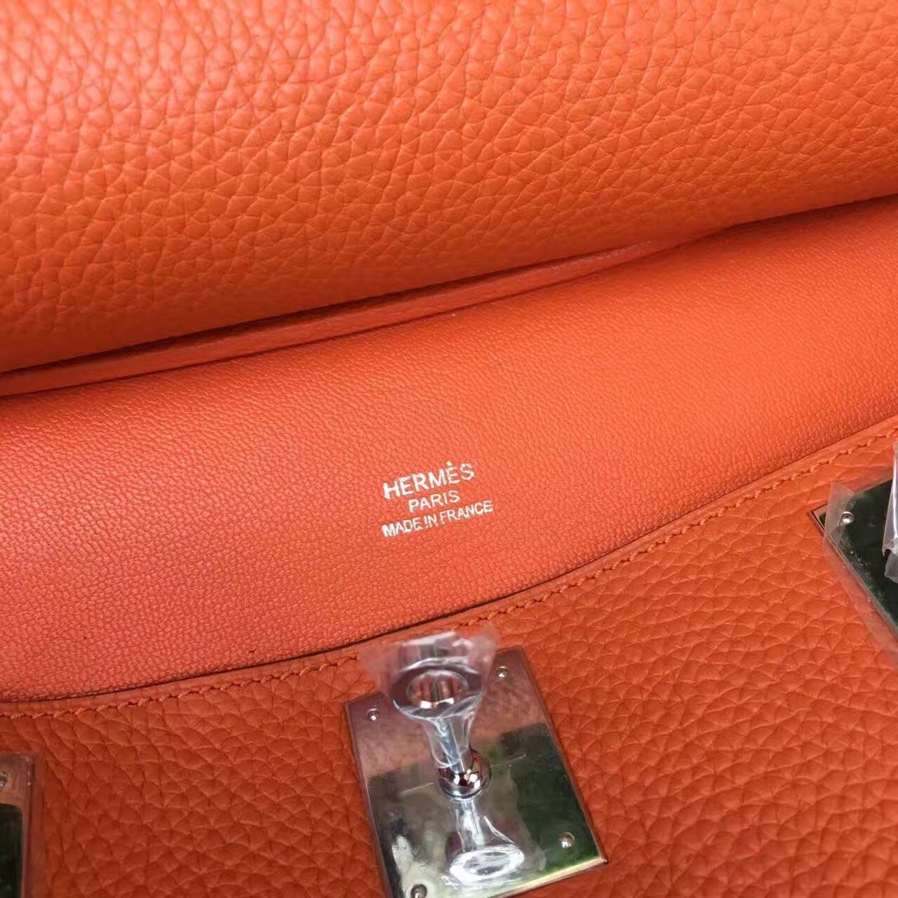 Hermes top leather orange Jypsiere handbags