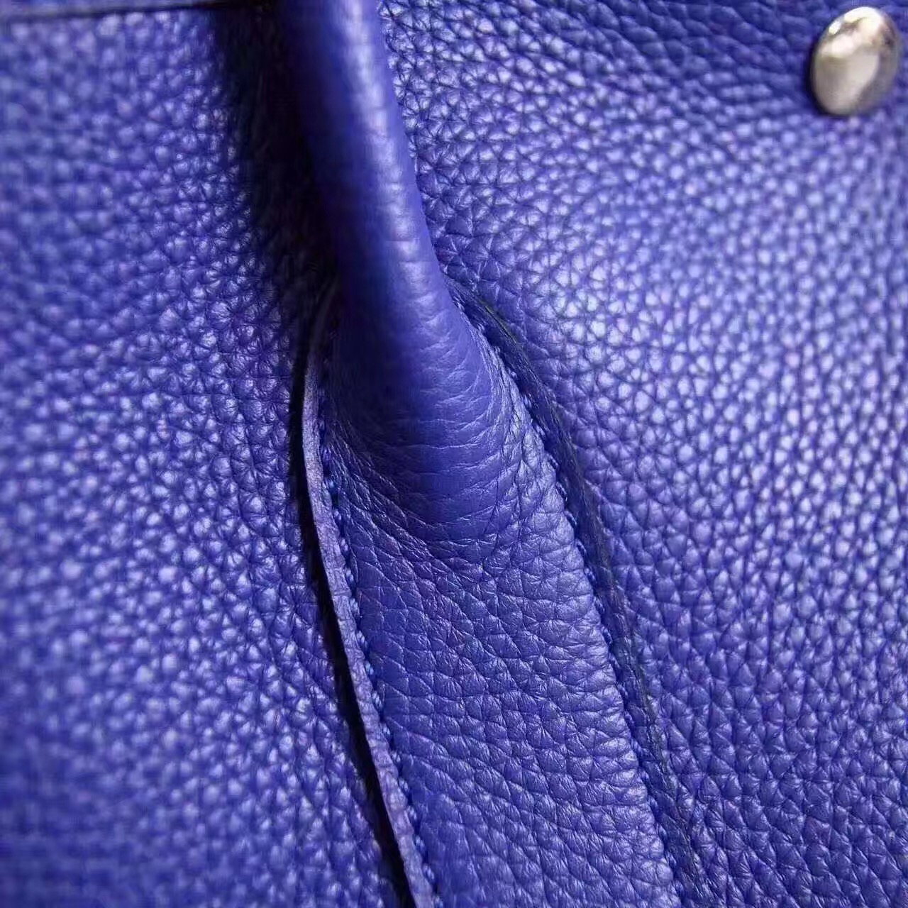 Hermes Garden Party blue top leather handbags