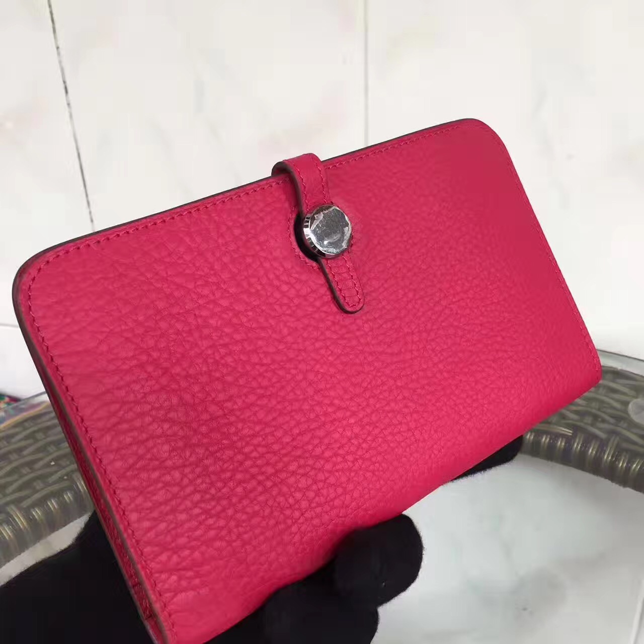 Hermes dogon wallet red handbags