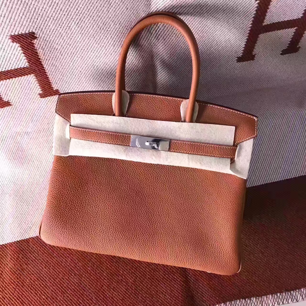 Hermes Birkin top leather orange handbags