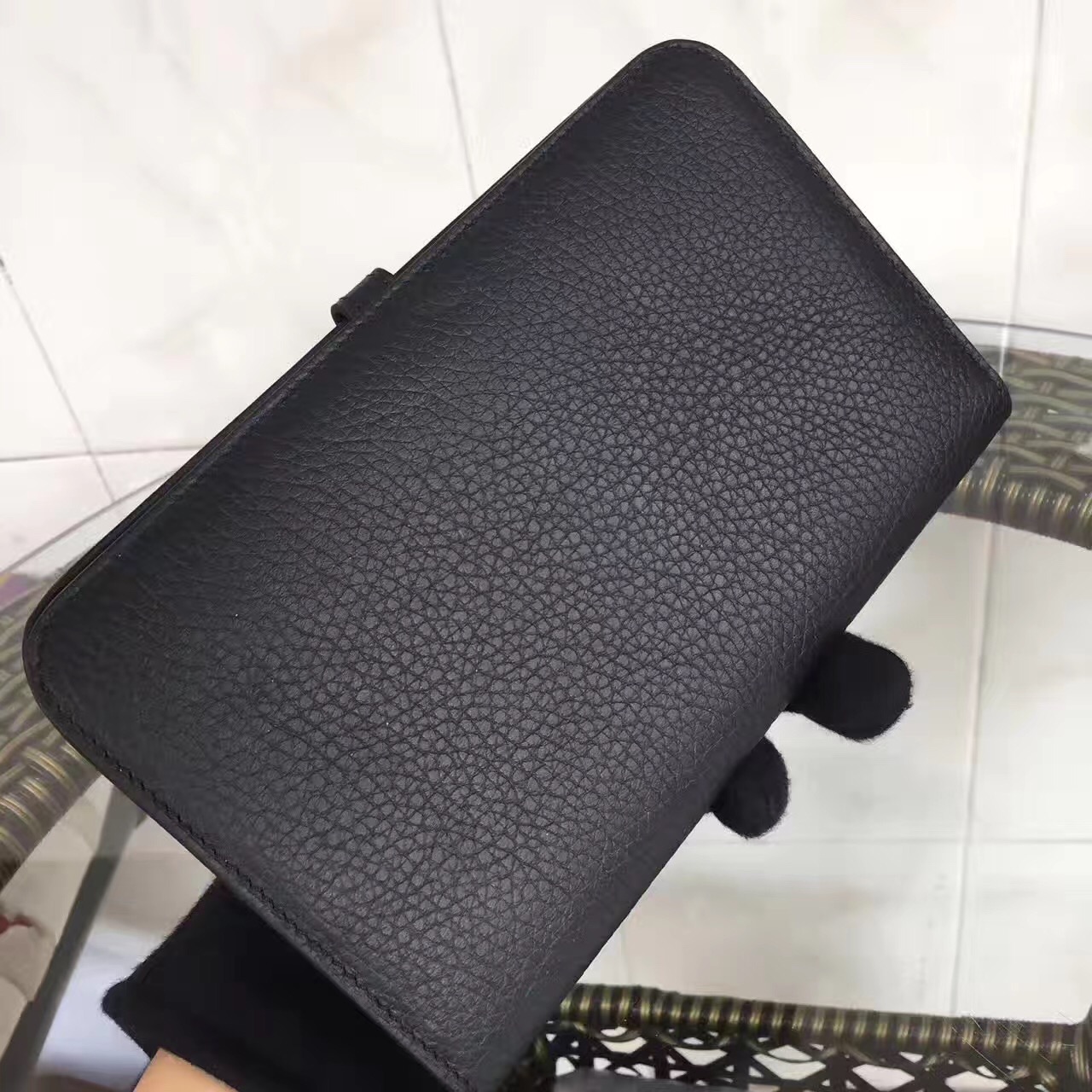 Hermes dogon wallet black handbags