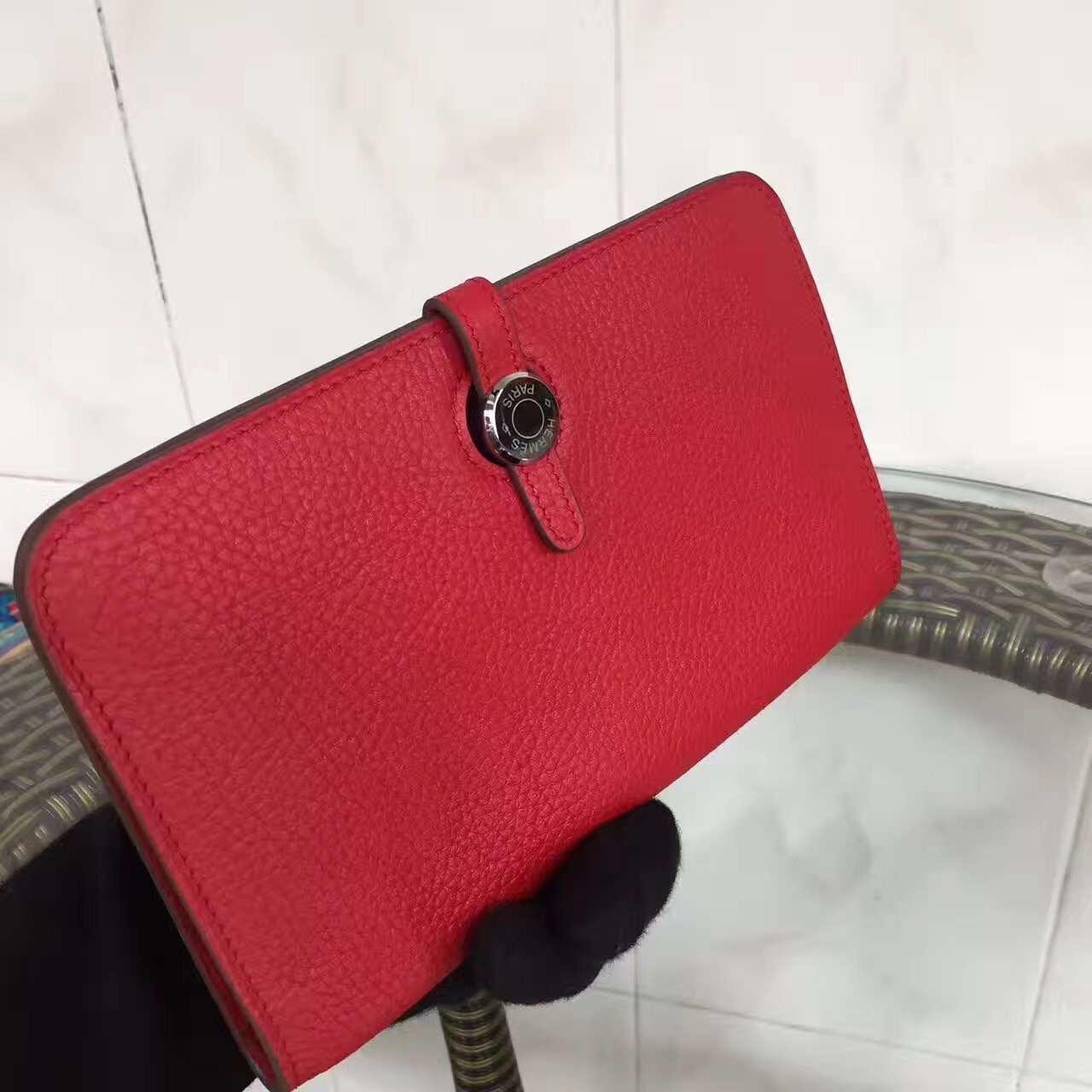 Hermes dogon wallet red handbags