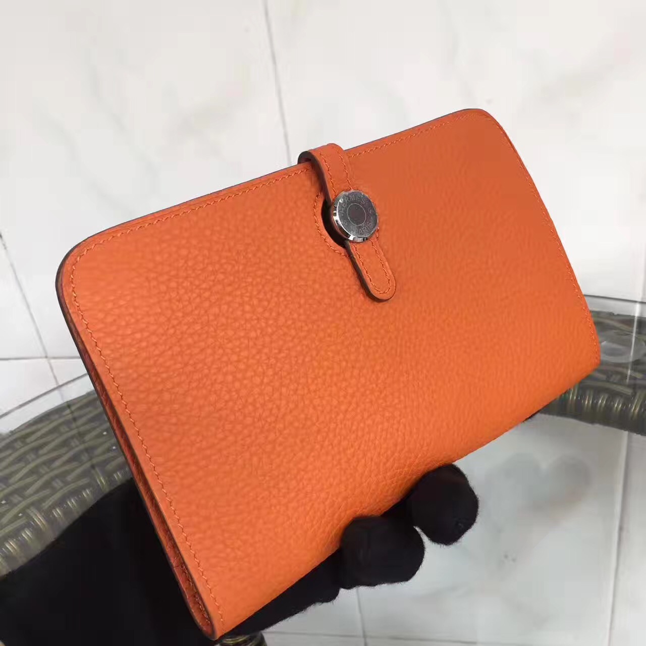 Hermes dogon orange wallet handbags