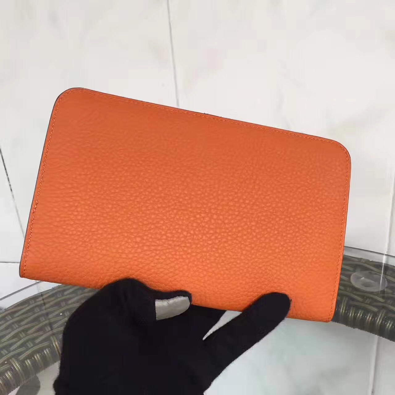 Hermes dogon orange wallet handbags