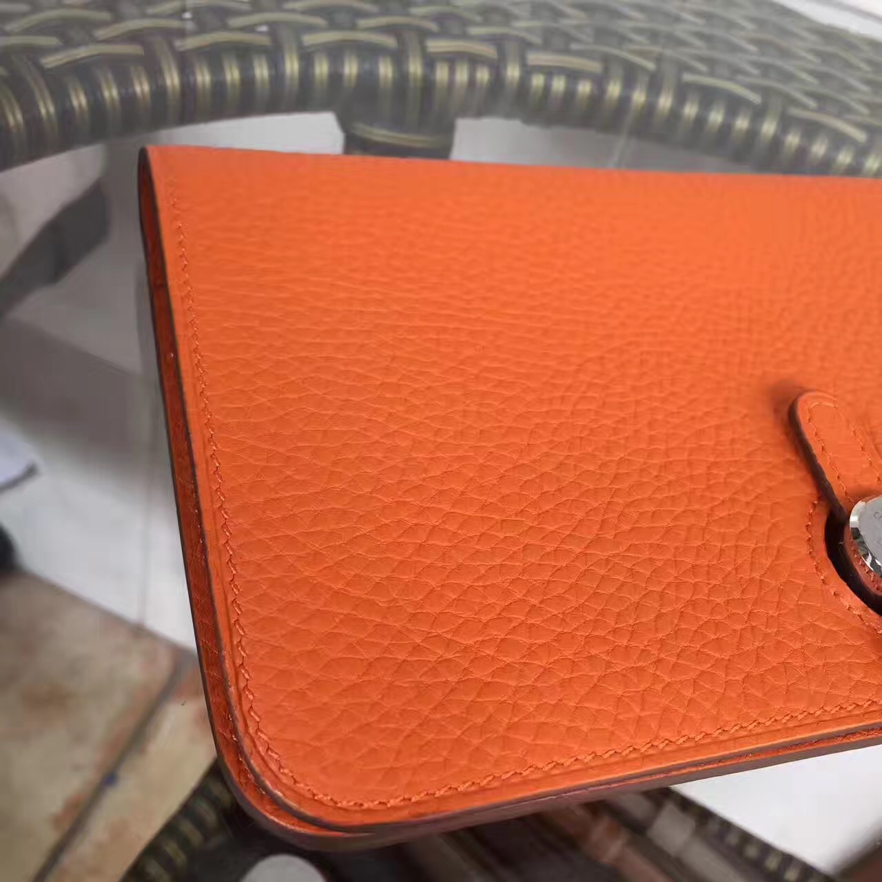 Hermes dogon orange wallet handbags