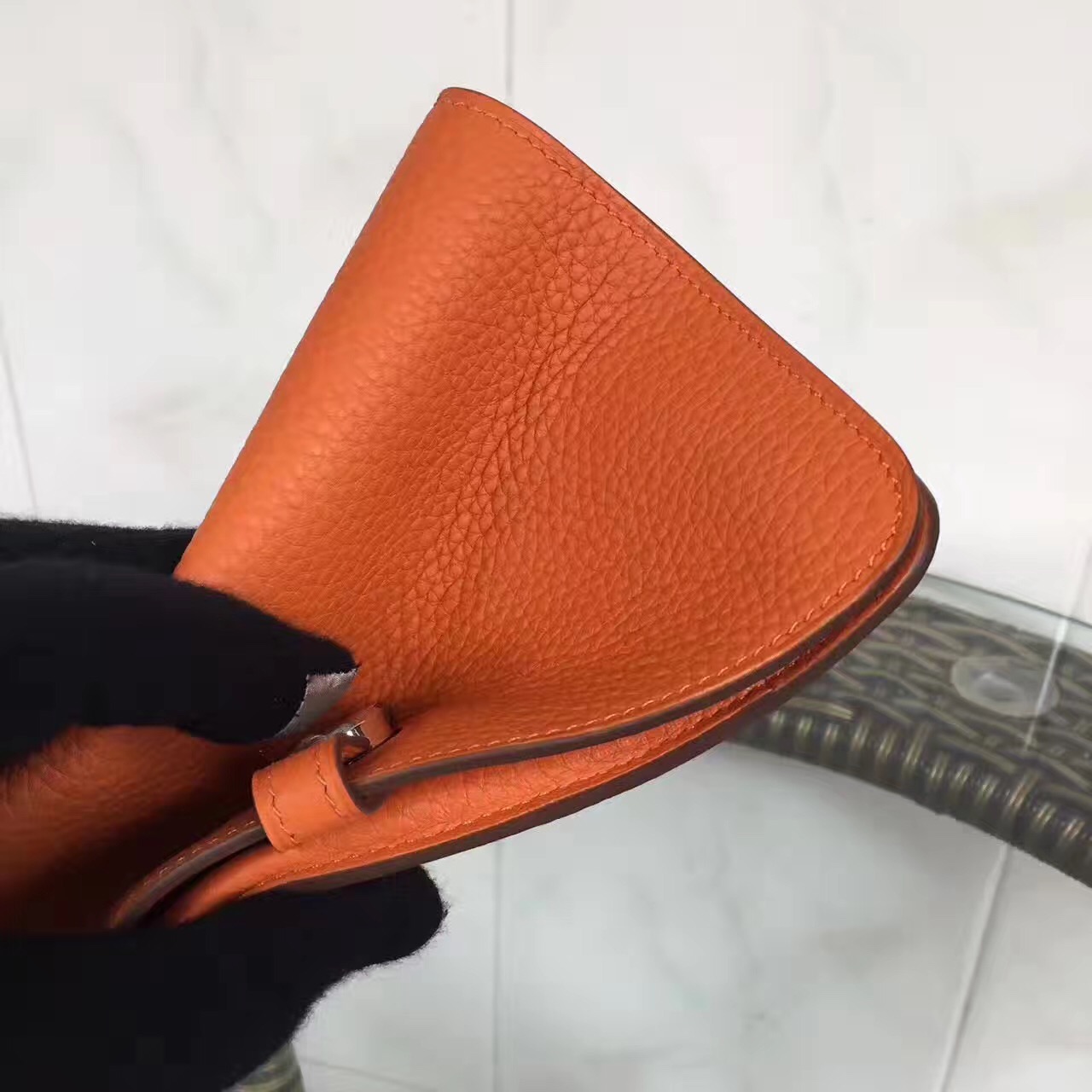 Hermes dogon orange wallet handbags