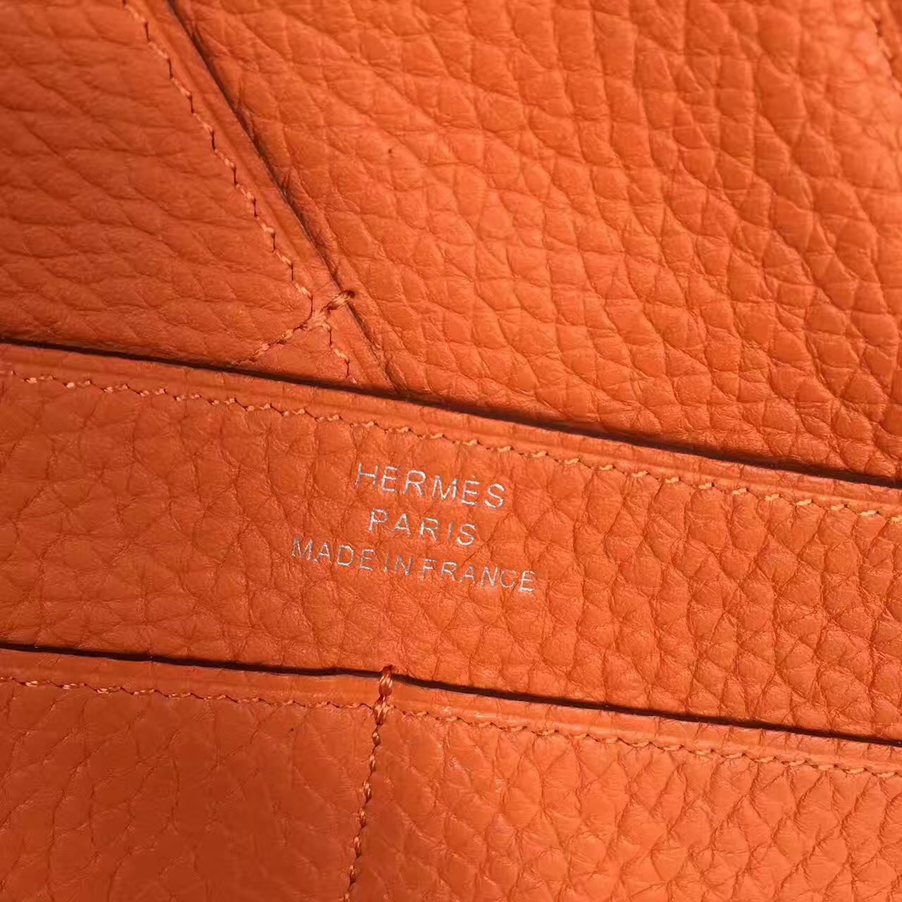 Hermes dogon orange wallet handbags