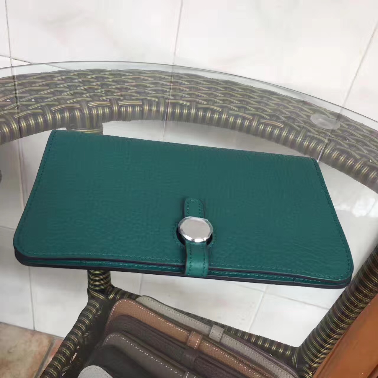 Hermes dogon green wallet handbags