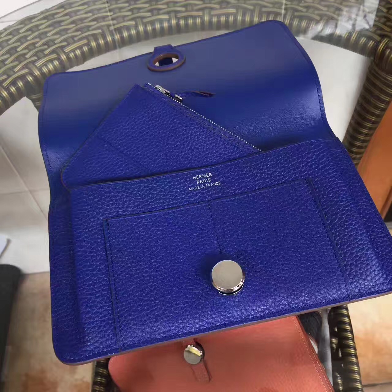 Hermes dogon navy wallet handbags