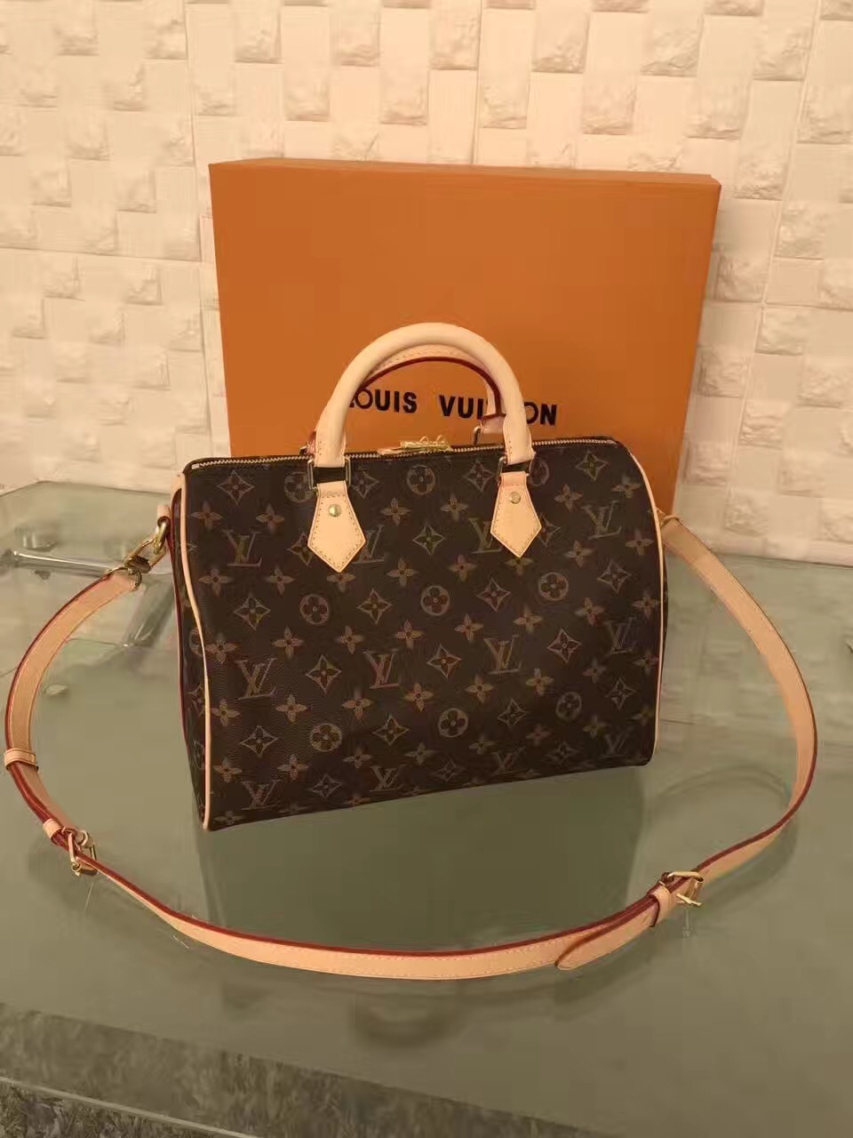 LV Louis Vuitton 30cm speedy monogram shoulder handbags [LV398] - $296. ...
