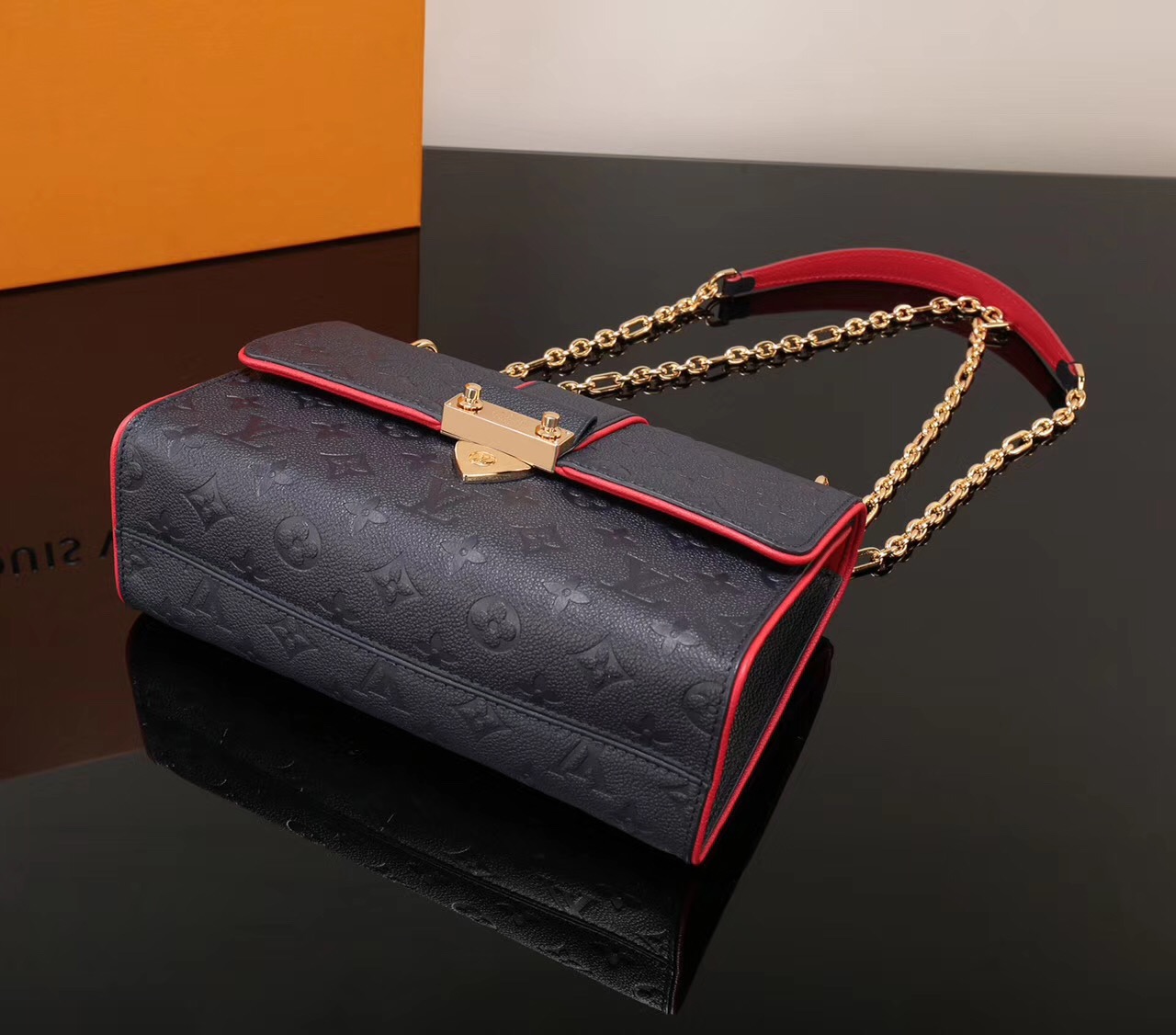 LV Louis Vuitton Saint Sulpice Monogram Real M43394 Leather Handbags bags Black