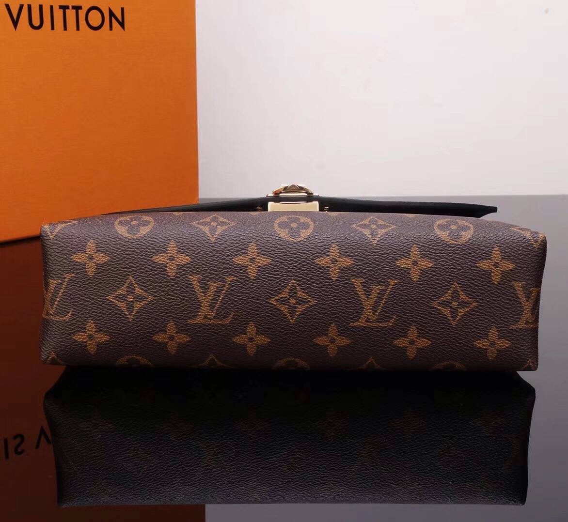 LV Louis Vuitton M43714 Saint Placide Leather Monogram Handbags bags Black