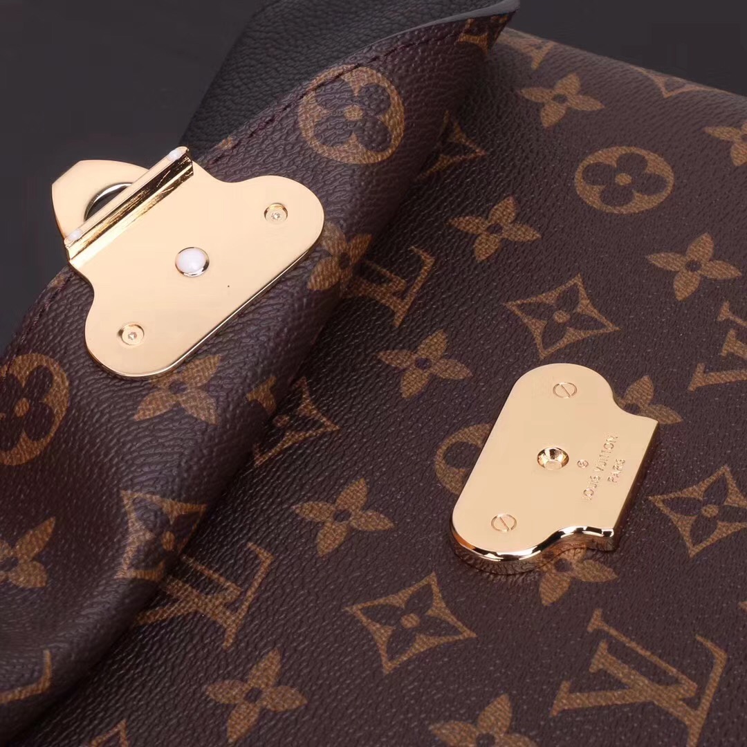 LV Louis Vuitton M43714 Saint Placide Leather Monogram Handbags bags Black