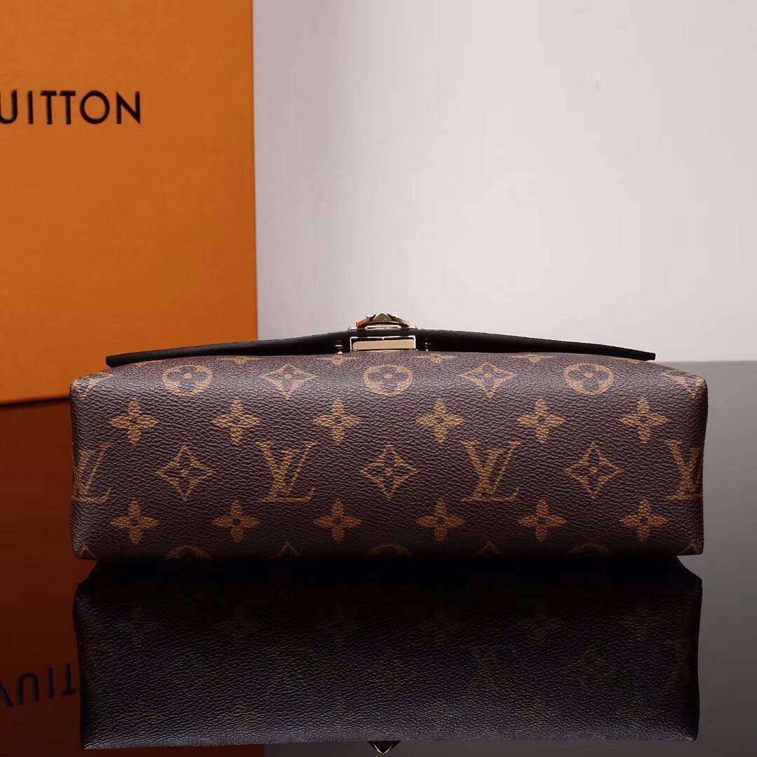 LV Louis Vuitton M43715 Saint Placide Leather Monogram Handbags bags Maroon