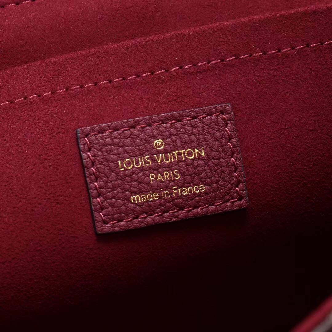 LV Louis Vuitton M43715 Saint Placide Leather Monogram Handbags bags Maroon