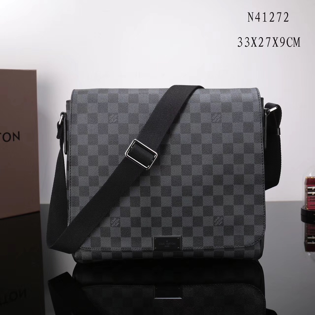 LV Louis Vuitton M41272 Damier District Handbags Graphite bags