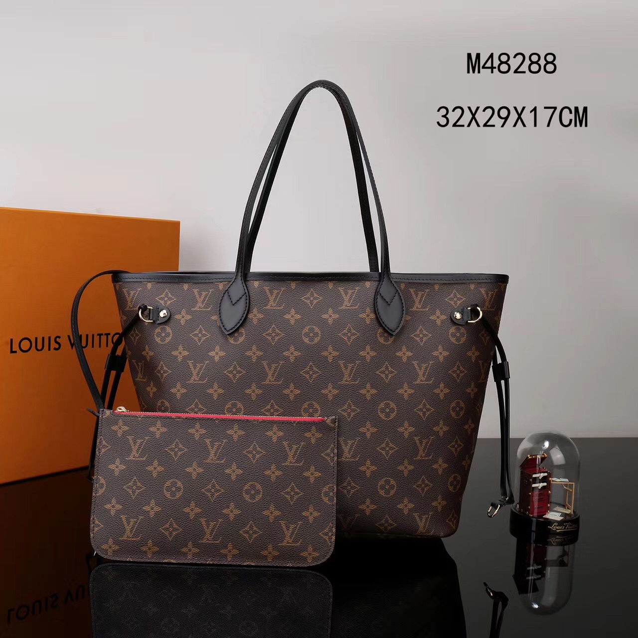 LV Louis Vuitton Neverfull Medium M48288 MM bags Monogram Handbags