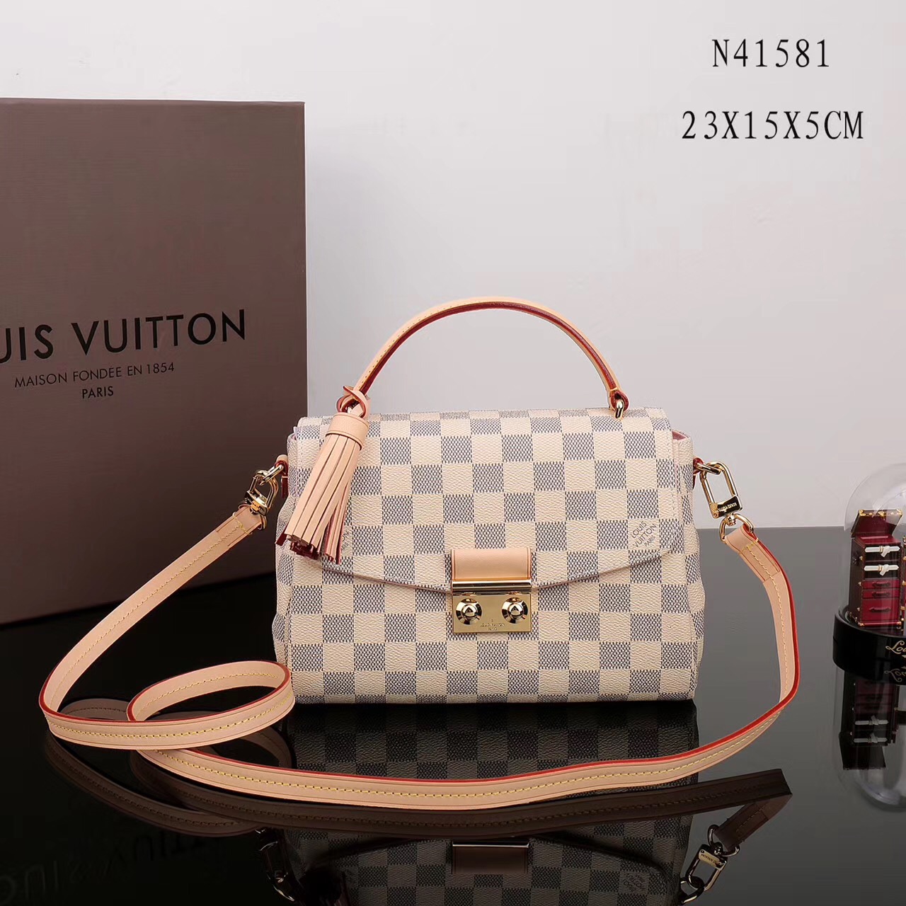 LV Louis Vuitton Croisette Damier bags N41581 Handbags White