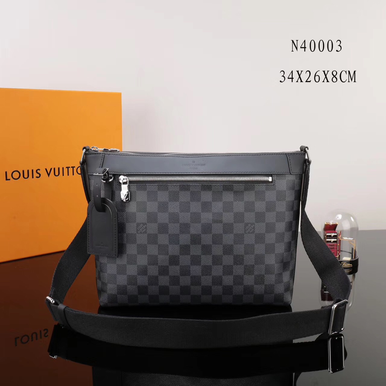 Men LV Louis Vuitton Mick Shoulder Damier bags N40003 Graphite Handbags