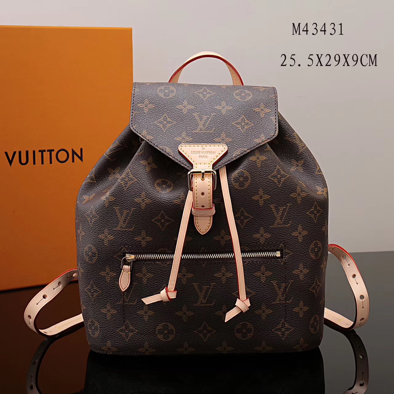 LV Louis Vuitton Monogram Montsouris Shoulder Backpack M43431 bags Brown