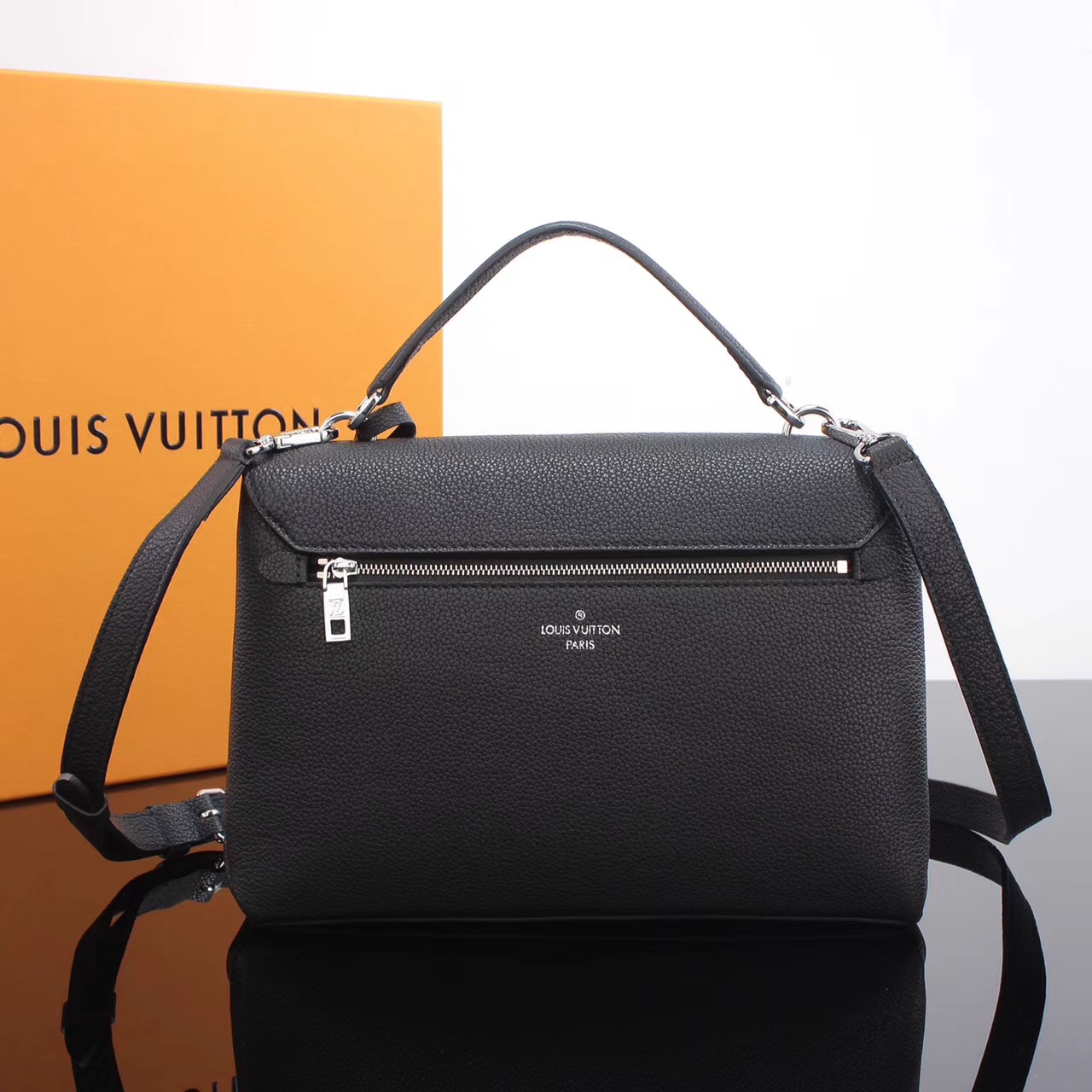 LV Louis Vuitton My Lockme Handbags Leather M54849 Real bags Black