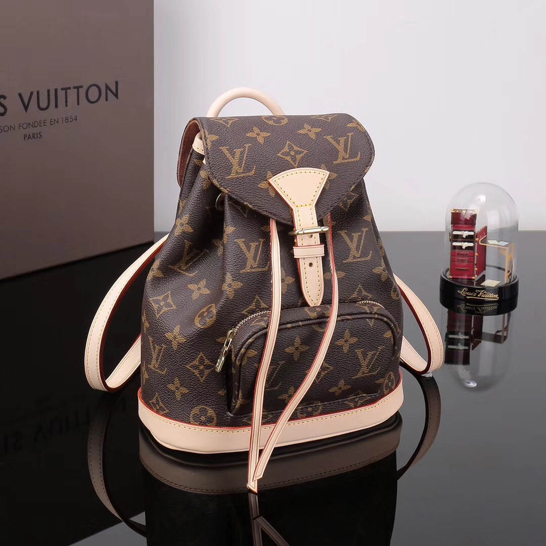 LV Louis Vuitton Monogram Montsouris bags Backpack M51137 Handbags Brown