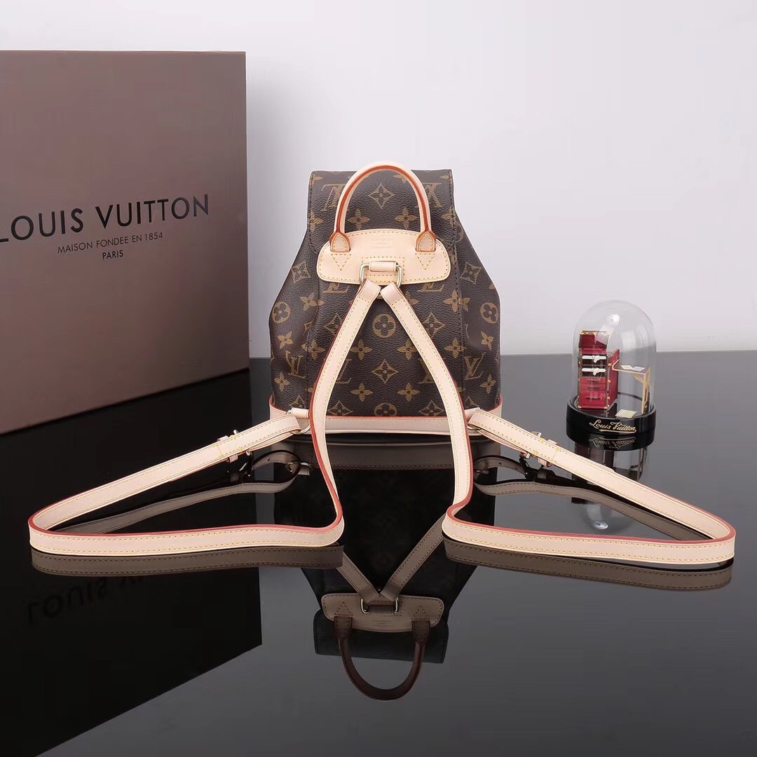 LV Louis Vuitton Monogram Montsouris bags Backpack M51137 Handbags Brown