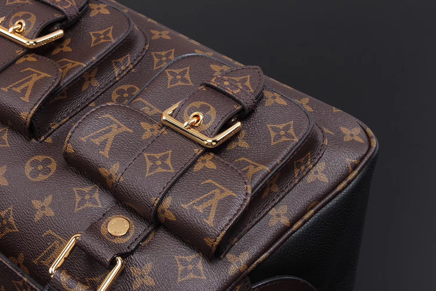 LV Louis Vuitton Monogram M44207 Manhattan Handbags bags Black