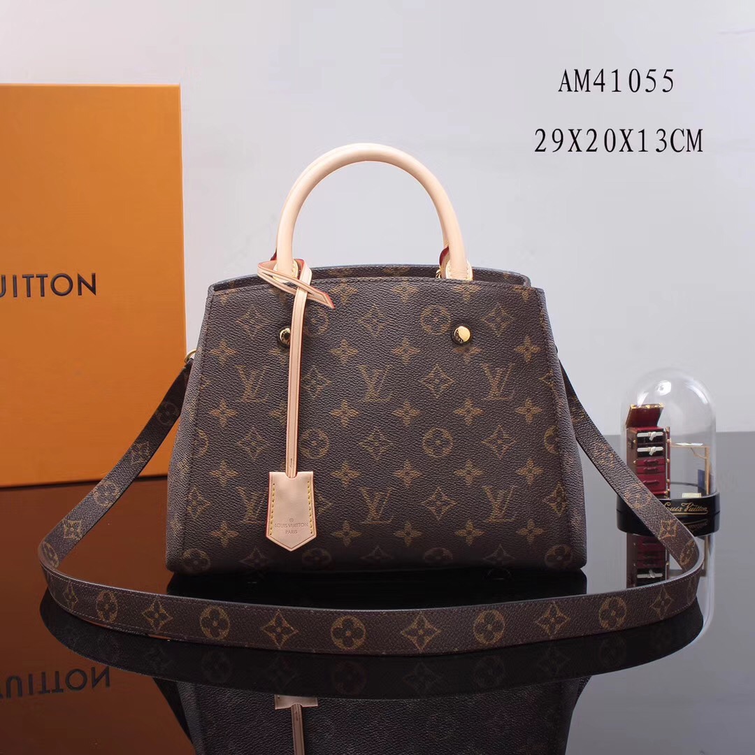 LV Louis Vuitton Monogram Montaigne M41055 BB Handbags bags Brown