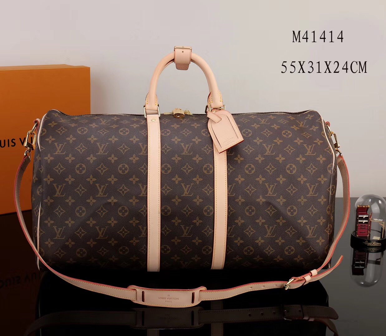 LV Louis Vuitton M41414 Keepall 55 Monogram Travelling bags Handbags Brown