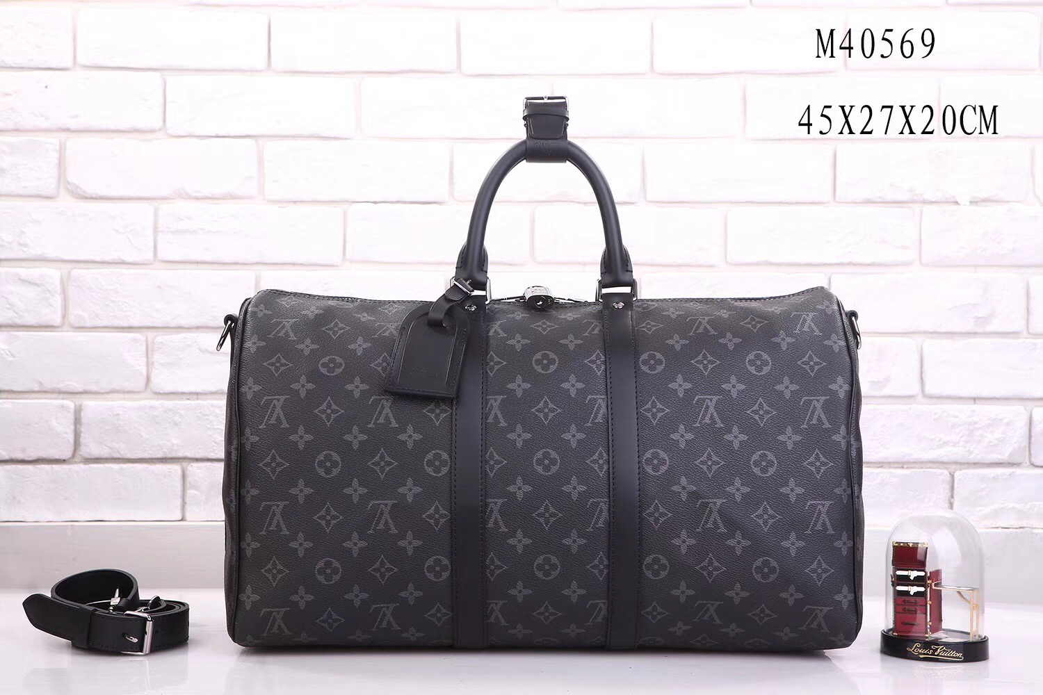Men LV Louis Vuitton M40569 Keepall 45 Monogram Travelling bags Handbags Gray