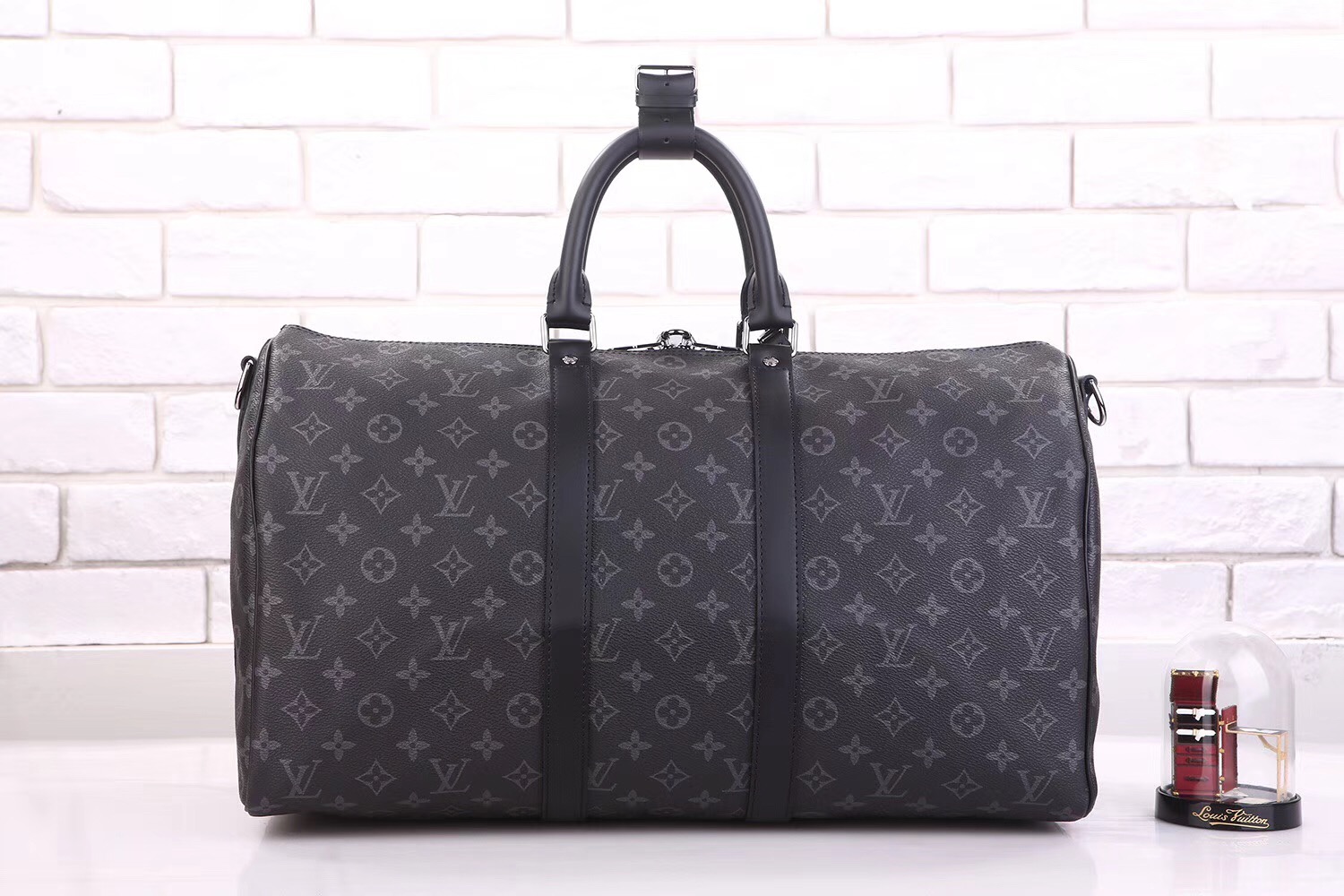 Men LV Louis Vuitton M40569 Keepall 45 Monogram Travelling bags Handbags Gray