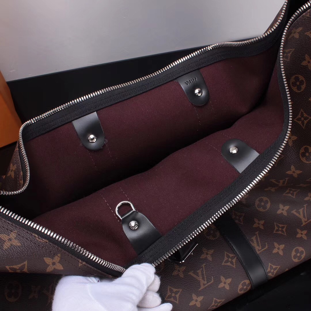 LV Louis Vuitton M56714 Monogram Keepall bags 55 Travelling Handbags Black