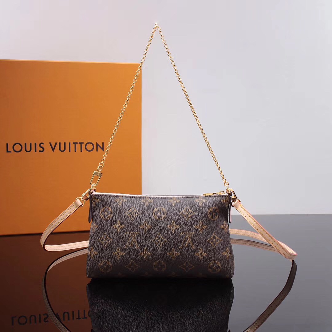 LV Louis Vuitton M44037 Pallas Monogram Clutch bags Handbags Pink