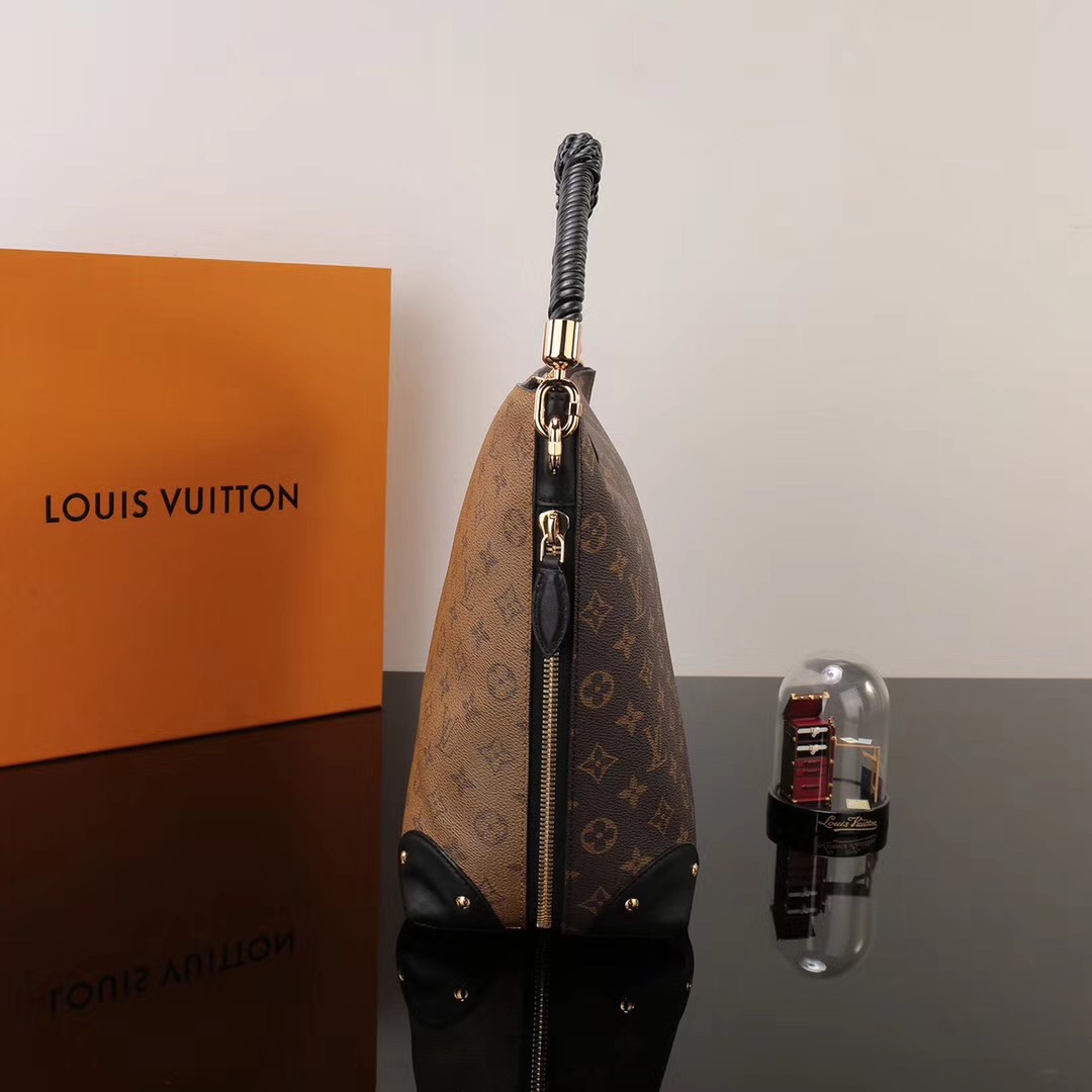 LV Louis Vuitton Monogram Triangle M44130 Softy Handbags bags Brown