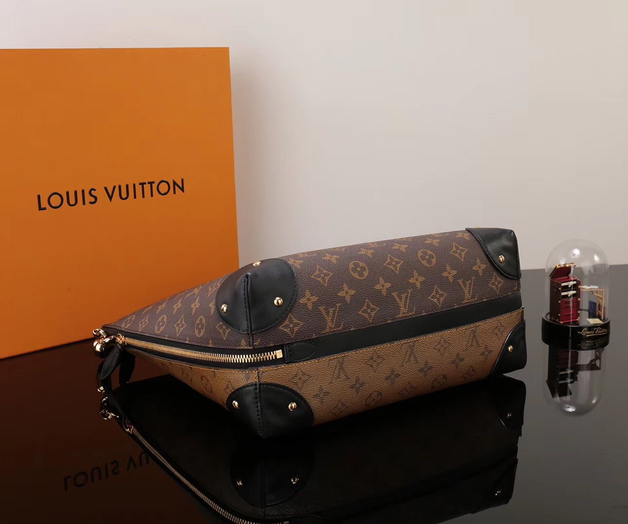 LV Louis Vuitton Monogram Triangle M44130 Softy Handbags bags Brown