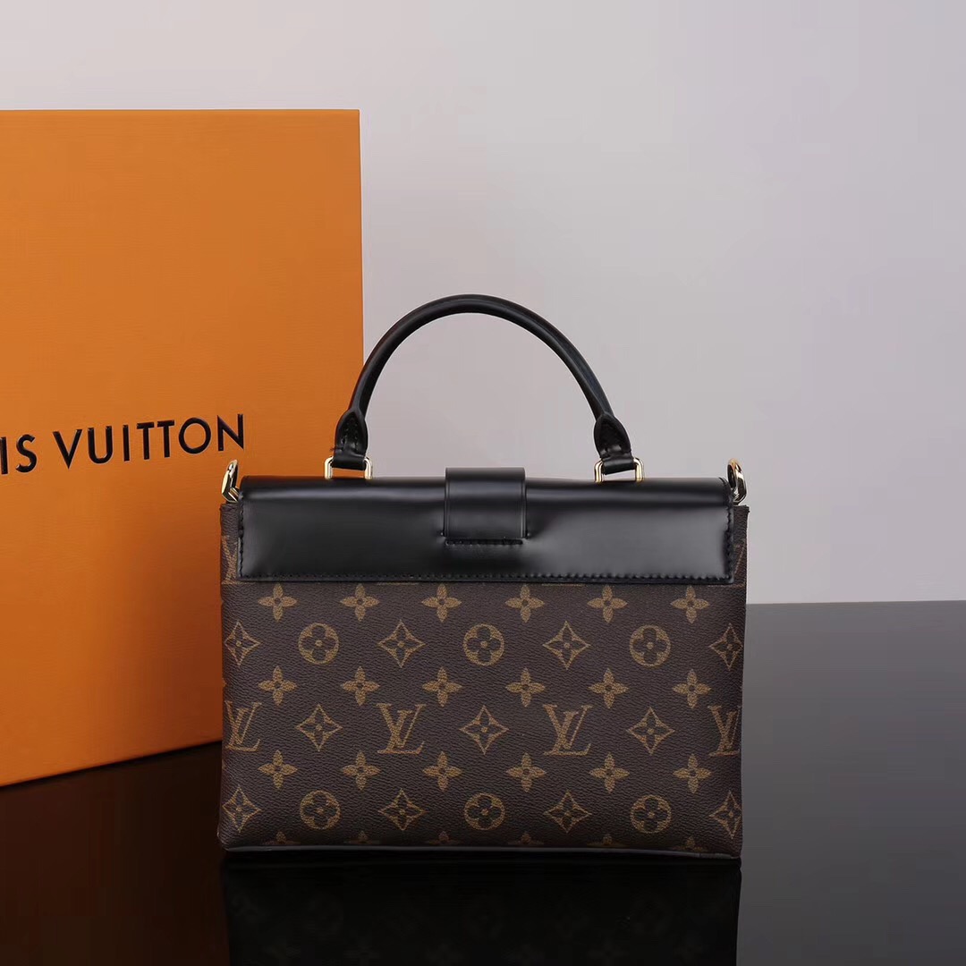 LV Louis Vuitton Monogram One Handle bags Leather M43125 Epi Handbags Black