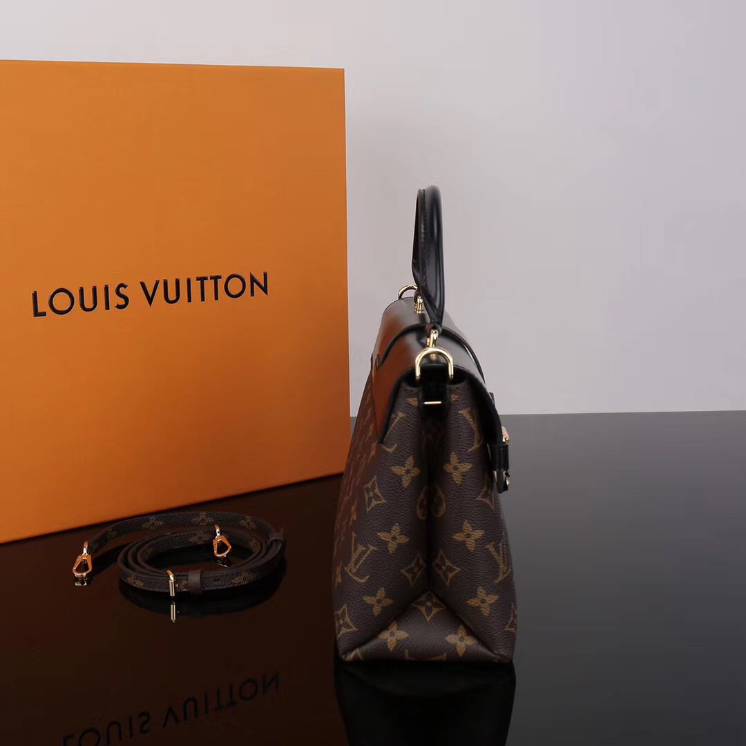 LV Louis Vuitton Monogram One Handle bags Leather M43125 Epi Handbags Black