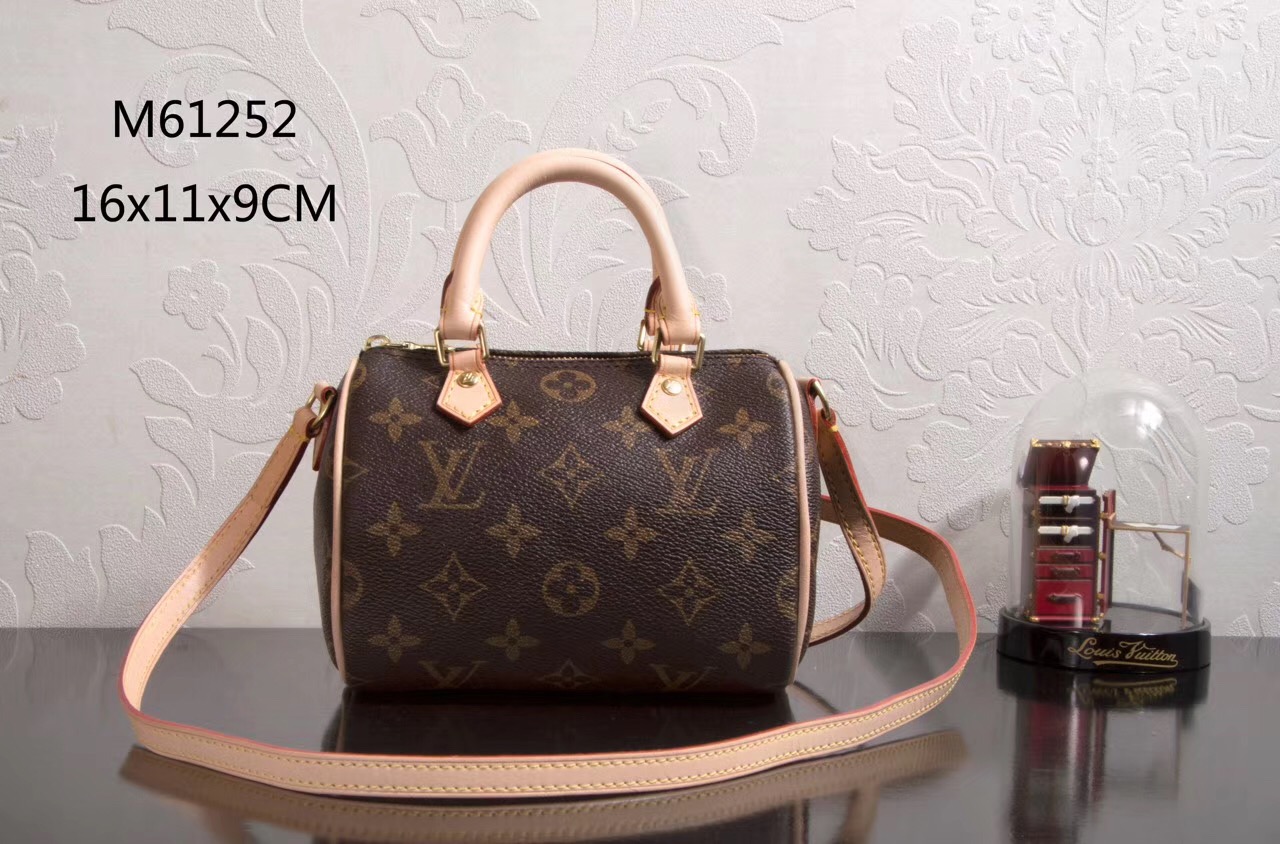 LV Louis Vuitton Nano Speedy 16 Monogram bags M61252 Handbags Brown