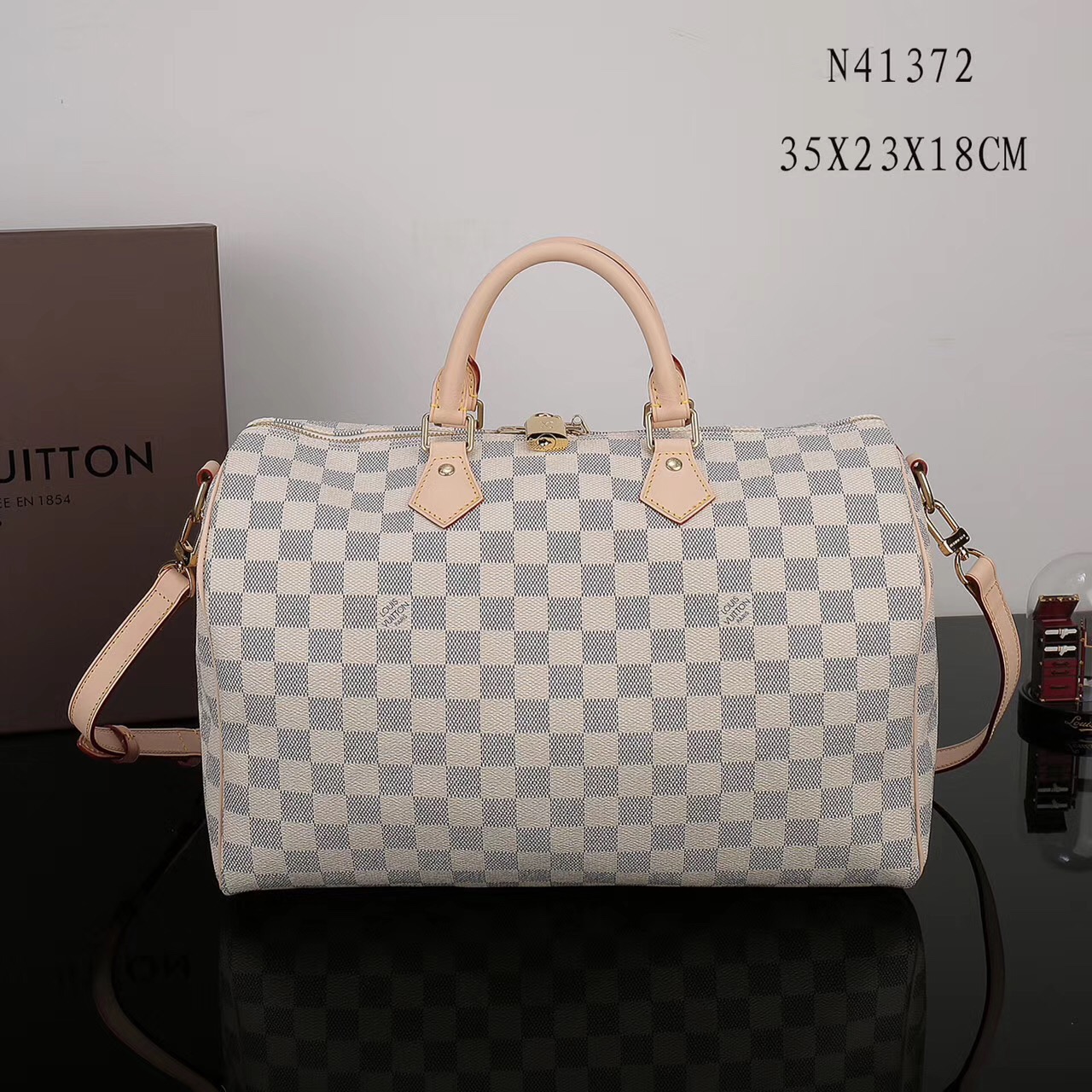 LV Louis Vuitton Speedy 35 Damier bags N41372 Handbags White