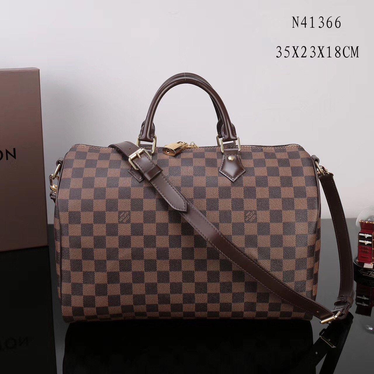 LV Louis Vuitton Speedy 35 Damier bags N41366 Handbags Brown