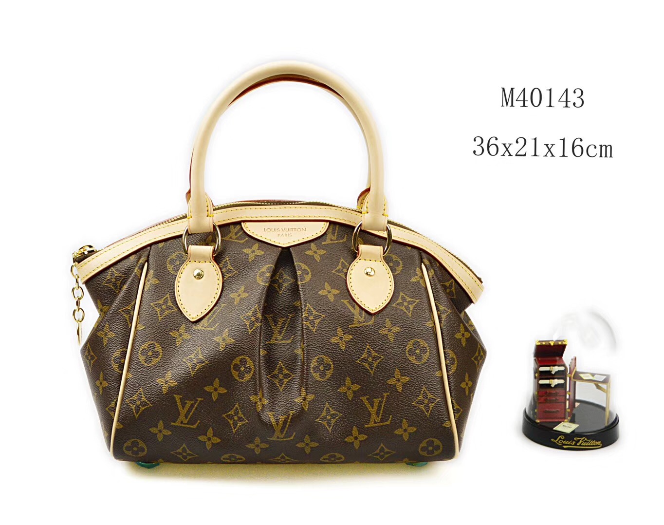LV Louis Vuitton TVOLI PM Monogram Bowling Handbags M40143 bags Brown