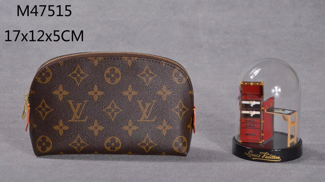 LV Louis Vuitton Monogram Nano Speedy Clutch Cosmetic Handbags M47515 bags Brown