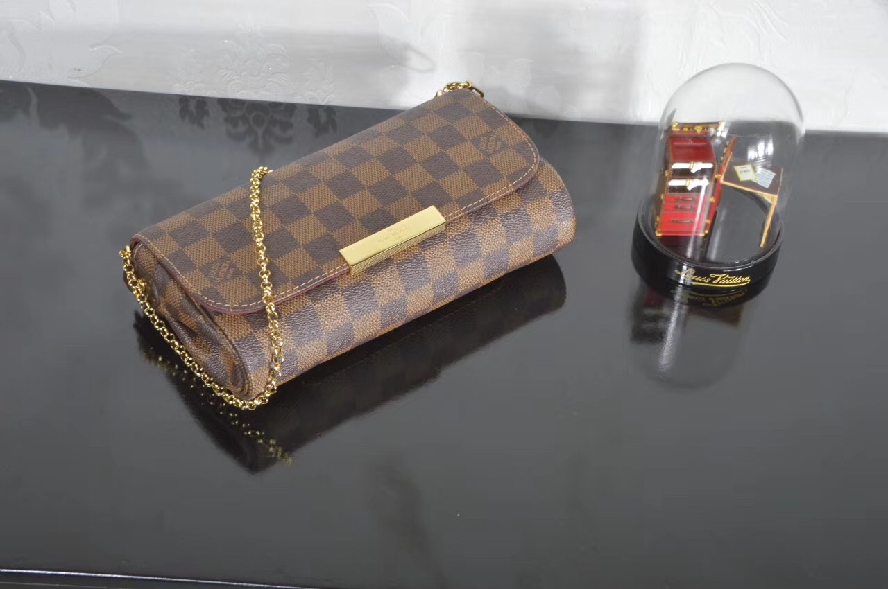 LV Louis Vuitton Favorite Small Damier bags N41276 Handbags Brown