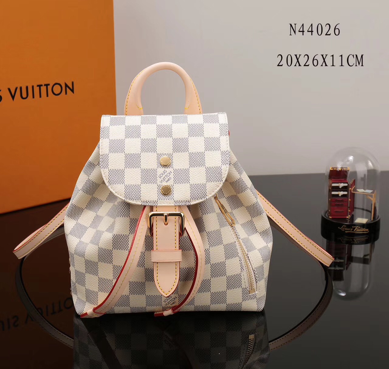 LV Louis Vuitton Sperone BB Backpack Damier Handbags N44026 bags White