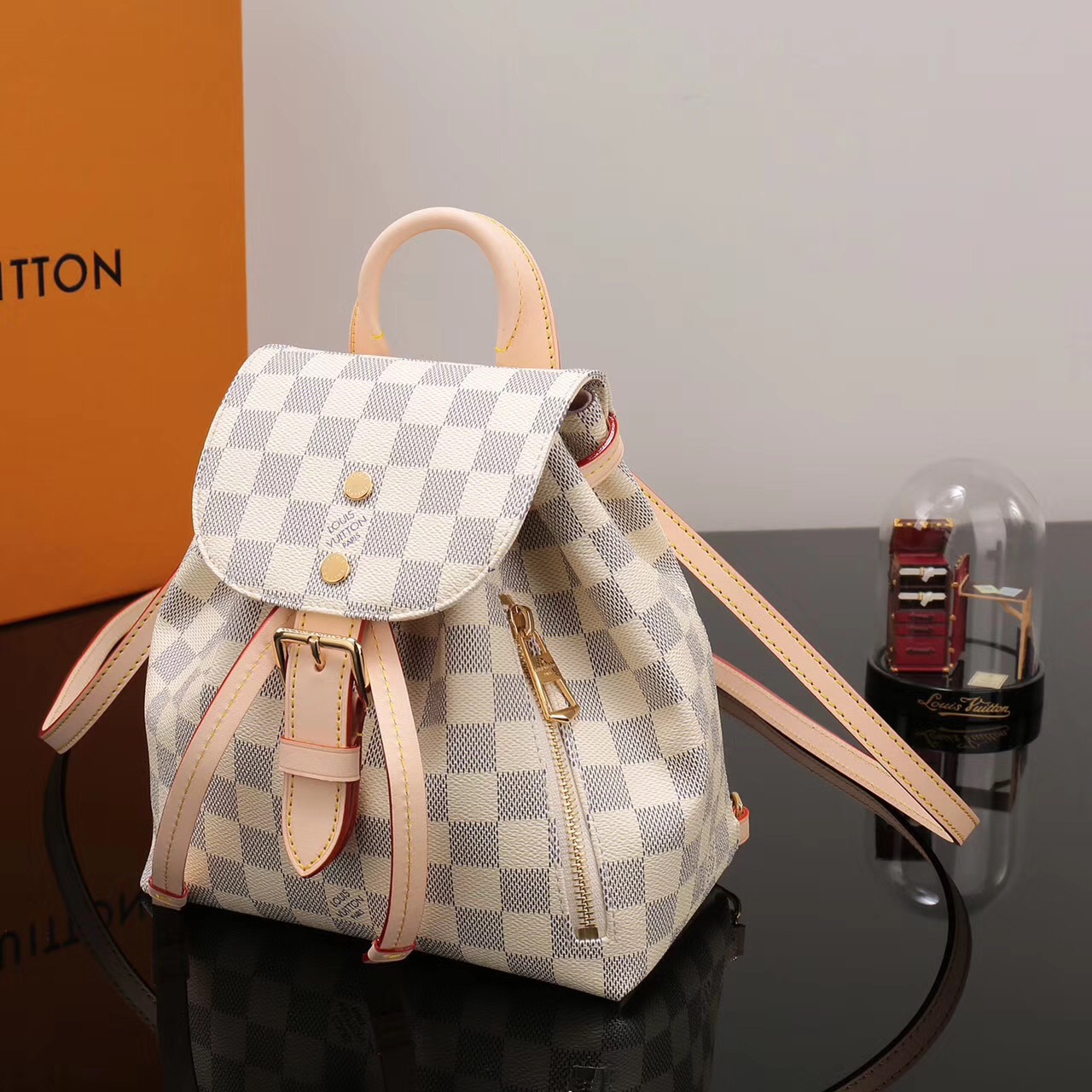 LV Louis Vuitton Sperone BB Backpack Damier Handbags N44026 bags White