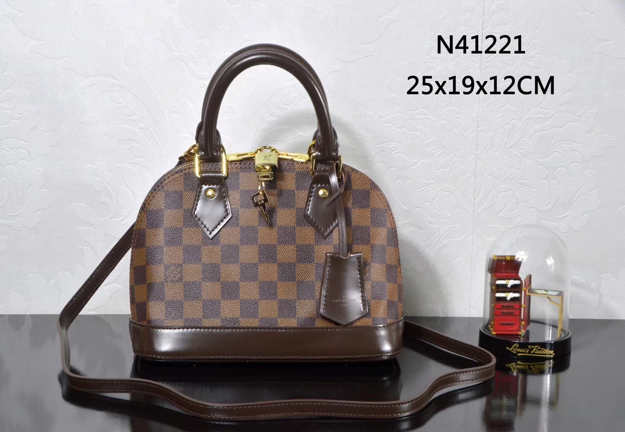 LV Louis Vuitton N41221 Alma Damier BB Handbags bags Brown